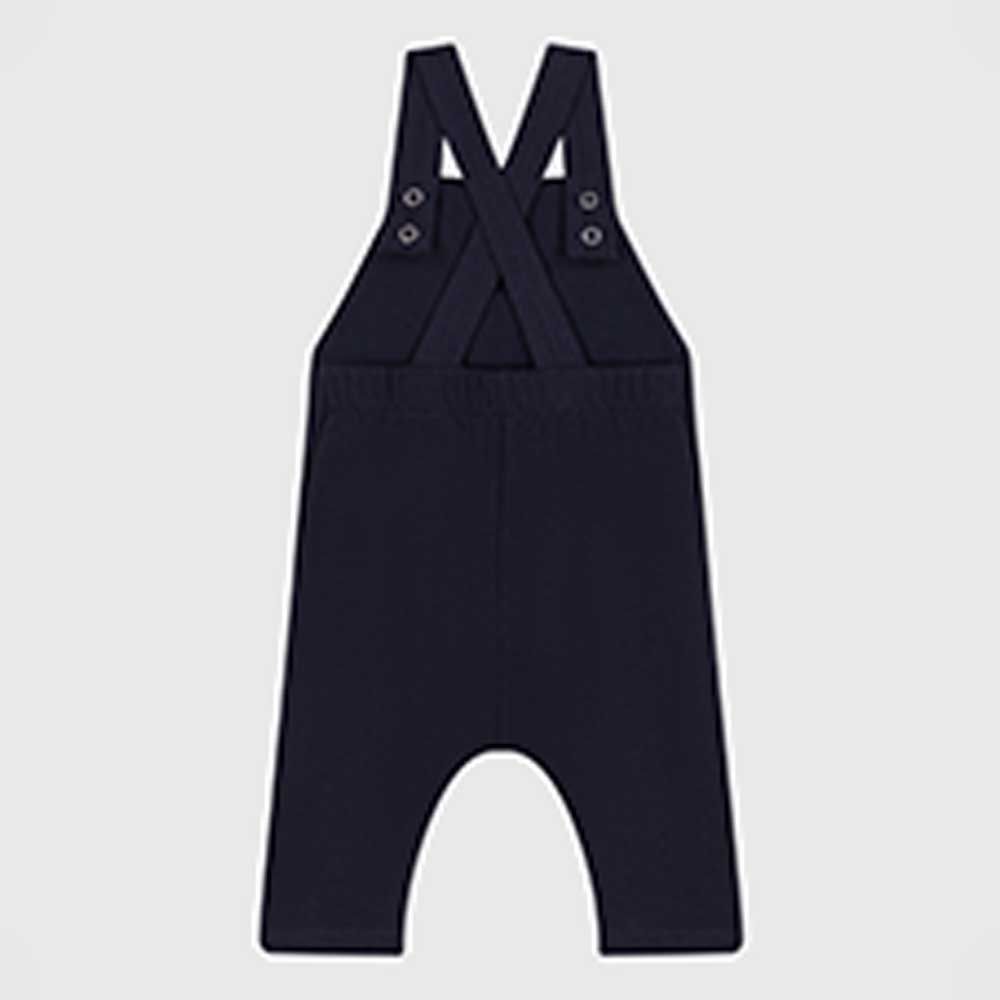 Petit Bateau - Babies Thick Jersey Dungarees - White/Blue