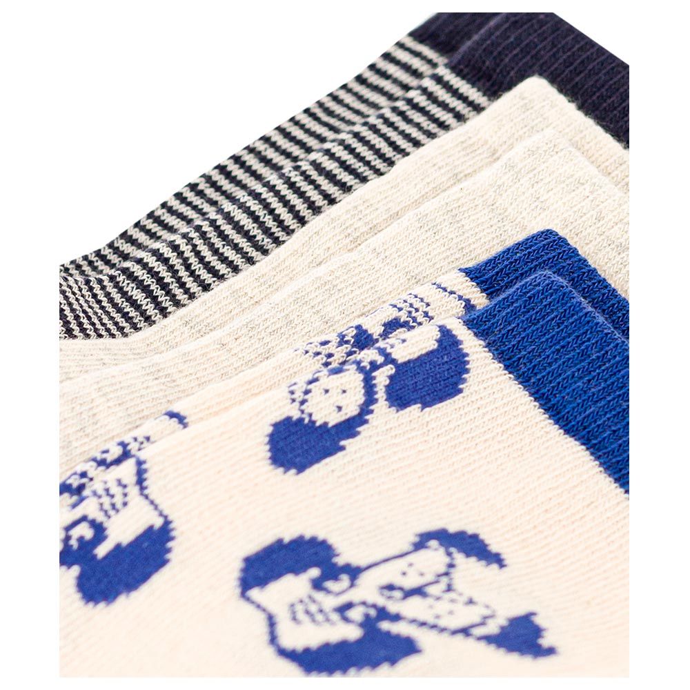 Petit Bateau - 3pc-Set - Girls Dog Patterned Socks