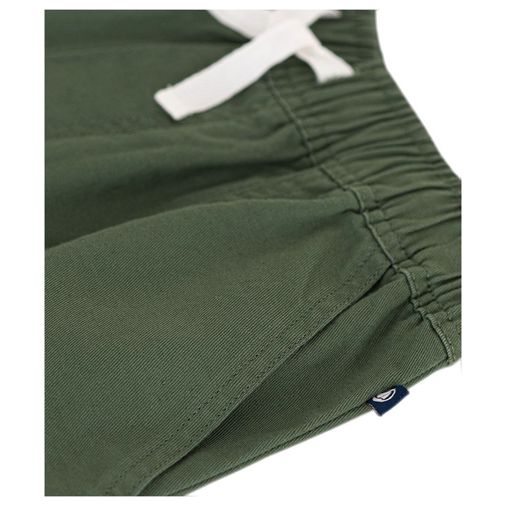 Petit Bateau - Boy's Cotton And Linen Twill Shorts - Green