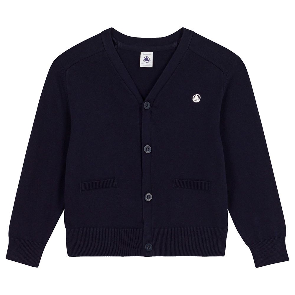 Petit Bateau - Boy's Cotton Cardigan - Blue