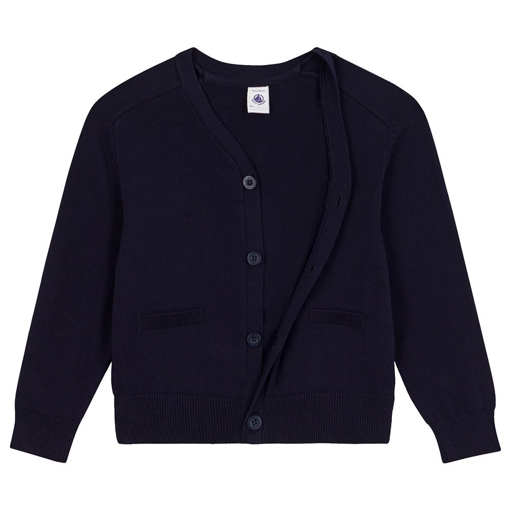 Petit Bateau - Boy's Cotton Cardigan - Blue