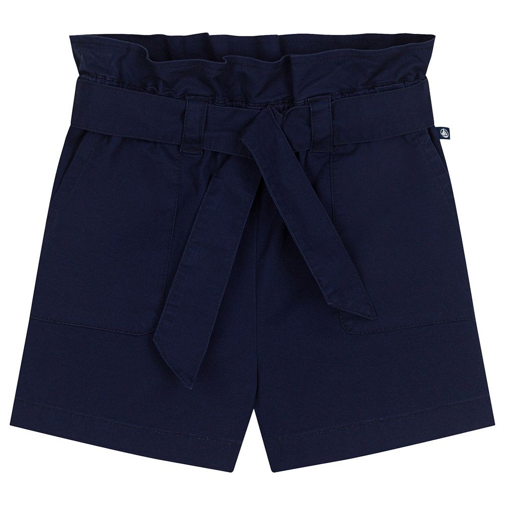 Petit Bateau - Girl's Cotton Canvas Shorts - Blue