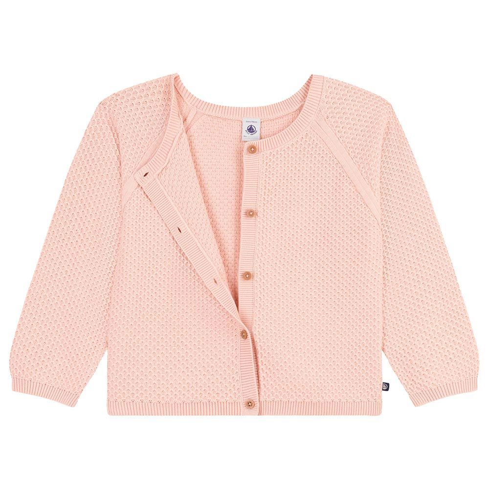 Petit Bateau - Girl's Cotton Cardigan - Pink