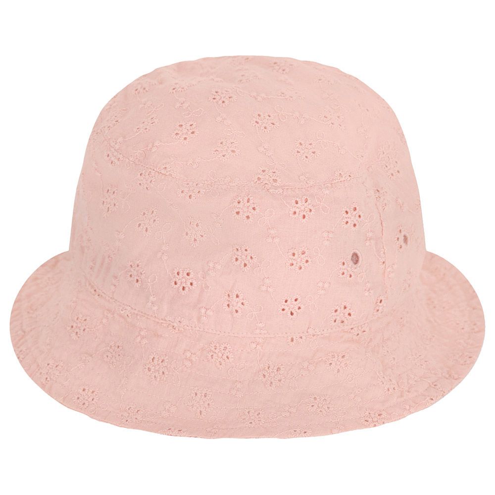 Petit Bateau - Girl's Broderie Anglaise Bucket Hat - Pink