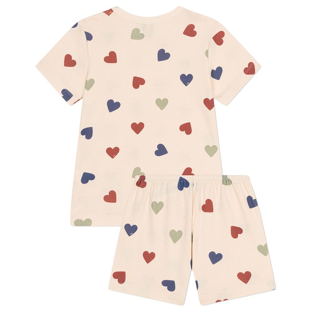 Petit Bateau - 2pc-Set - Girl's Cotton Heart Print Pajama Set