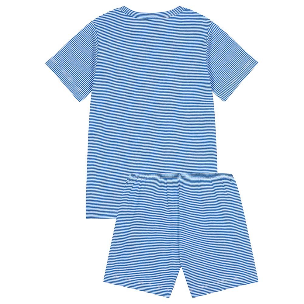 Petit Bateau - Boy's Short Striped Cotton Pajama set - Blue