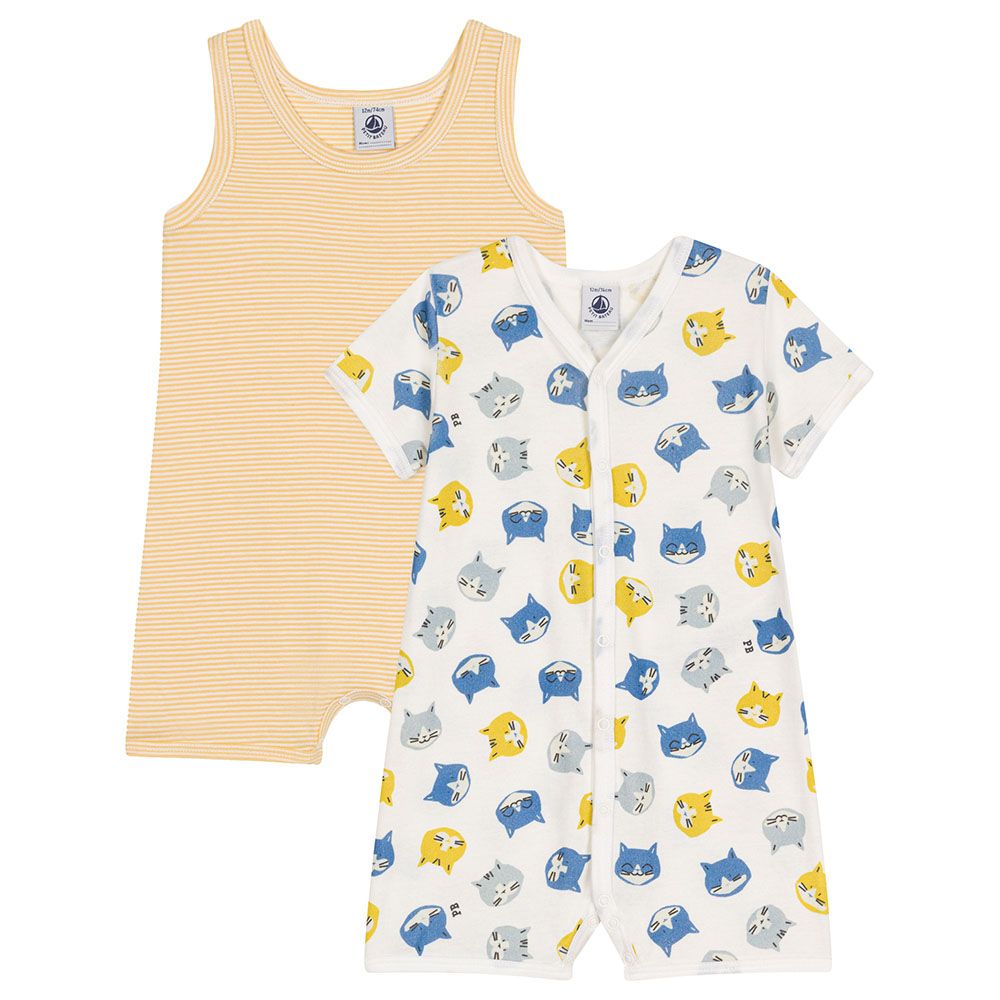 Petit Bateau - 2pc-Set - Baby's Cotton Playsuits