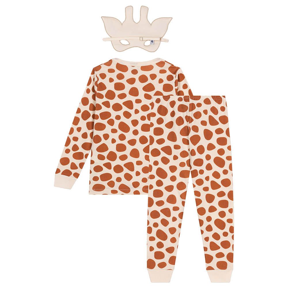 Petit Bateau - 2pc-Set - Girl's Cotton Giraffe Print Pyjama Set - Beige