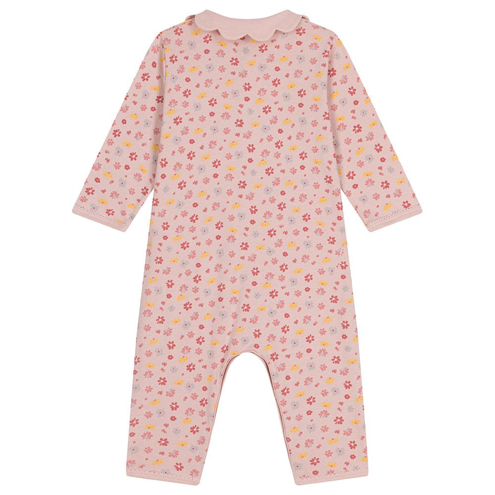 Petit Bateau - Baby's Footless Floral Cotton Sleepsuit - Pink