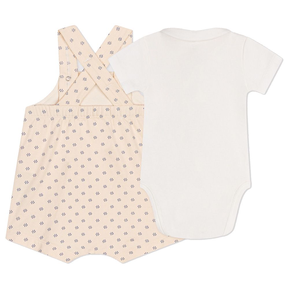 Petit Bateau - 2pc-Set - Baby's T-Shirt And Fleece Dungaree