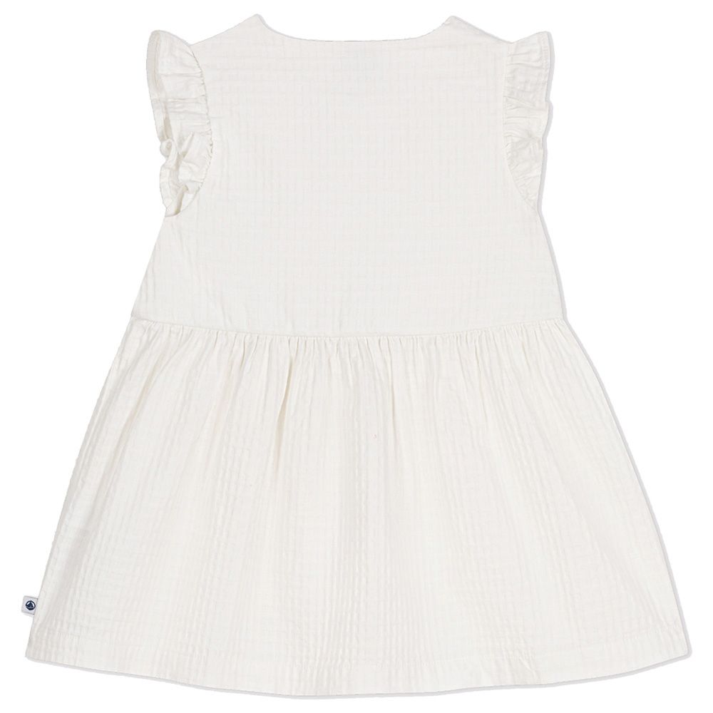 Petit Bateau - Baby's Sleeveless Textured Cotton Dress - White