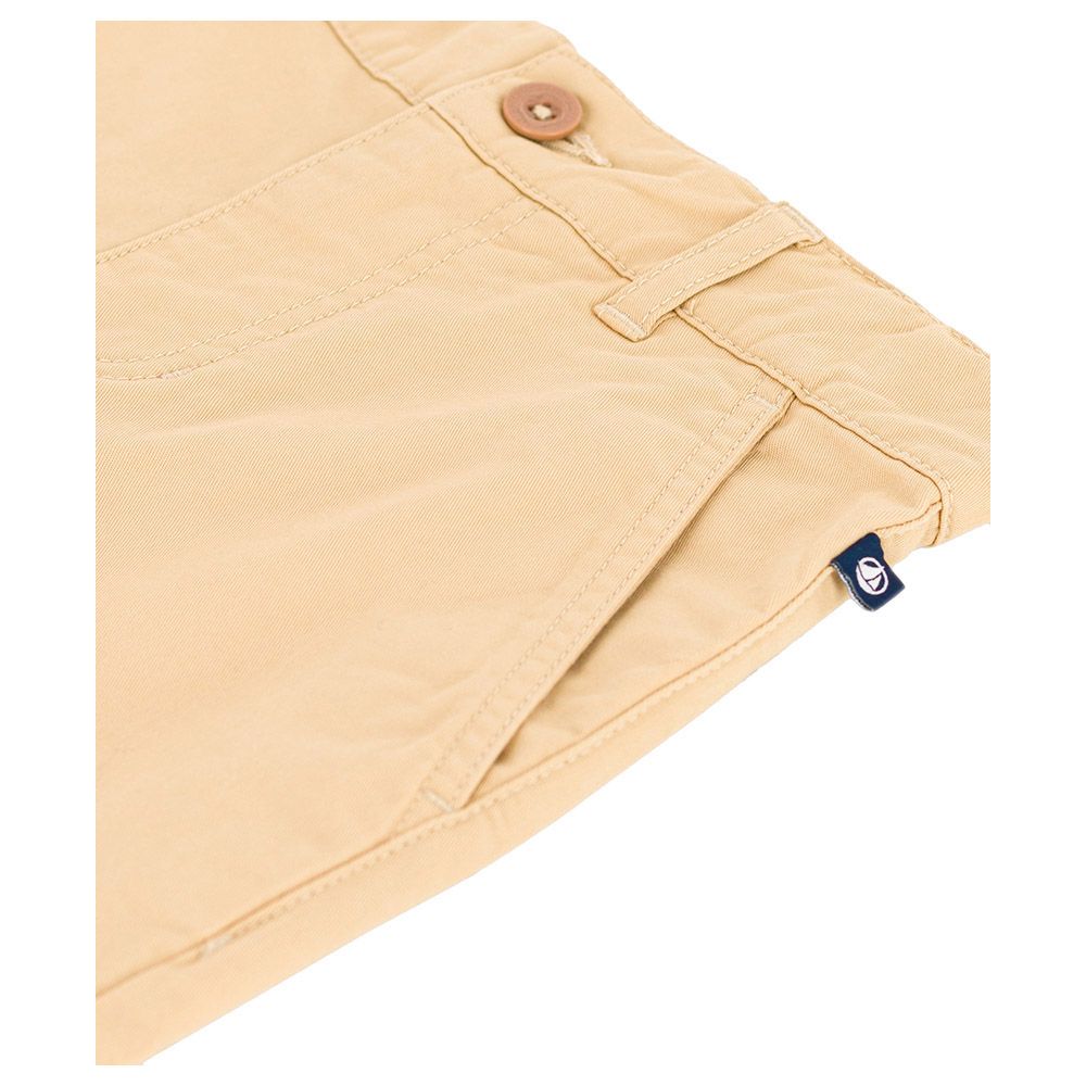 Petit Bateau - Boy's Cotton Canvas Bermuda Shorts - Beige