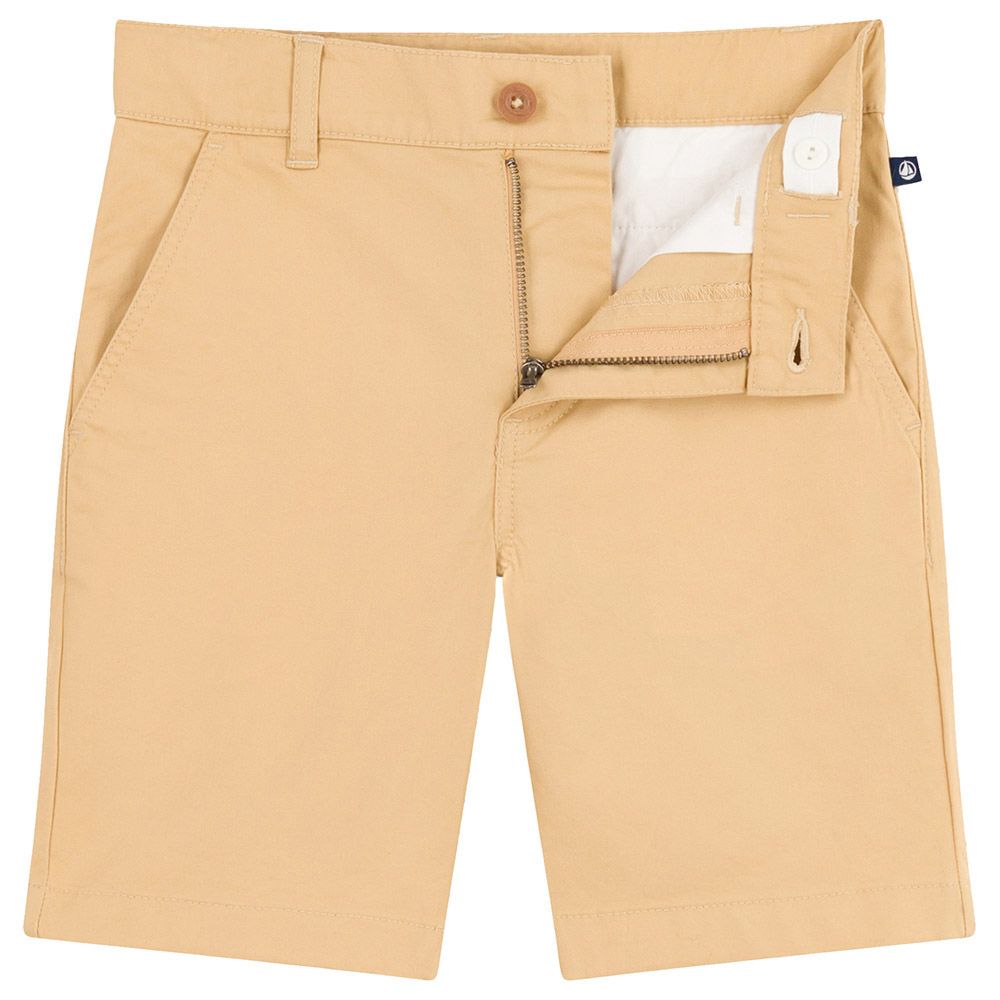 Petit Bateau - Boy's Cotton Canvas Bermuda Shorts - Beige