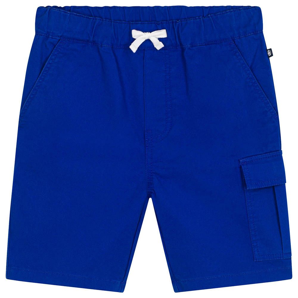 Petit Bateau - Boy's Cotton Canvas Bermuda Shorts - Blue