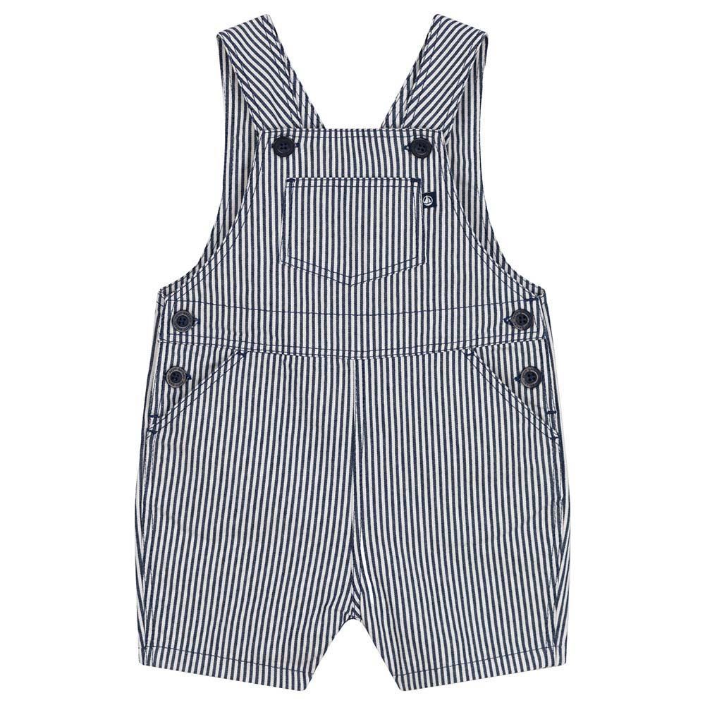 Petit Bateau - Baby's Short Canvas Dungarees - Blue/White