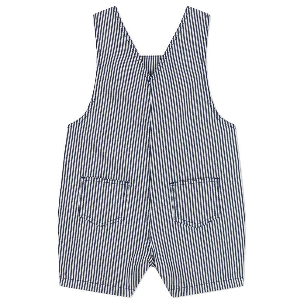 Petit Bateau - Baby's Short Canvas Dungarees - Blue/White