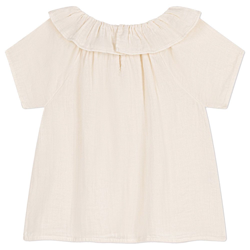 Petit Bateau - Girl's Cotton Gauze Blouse - White