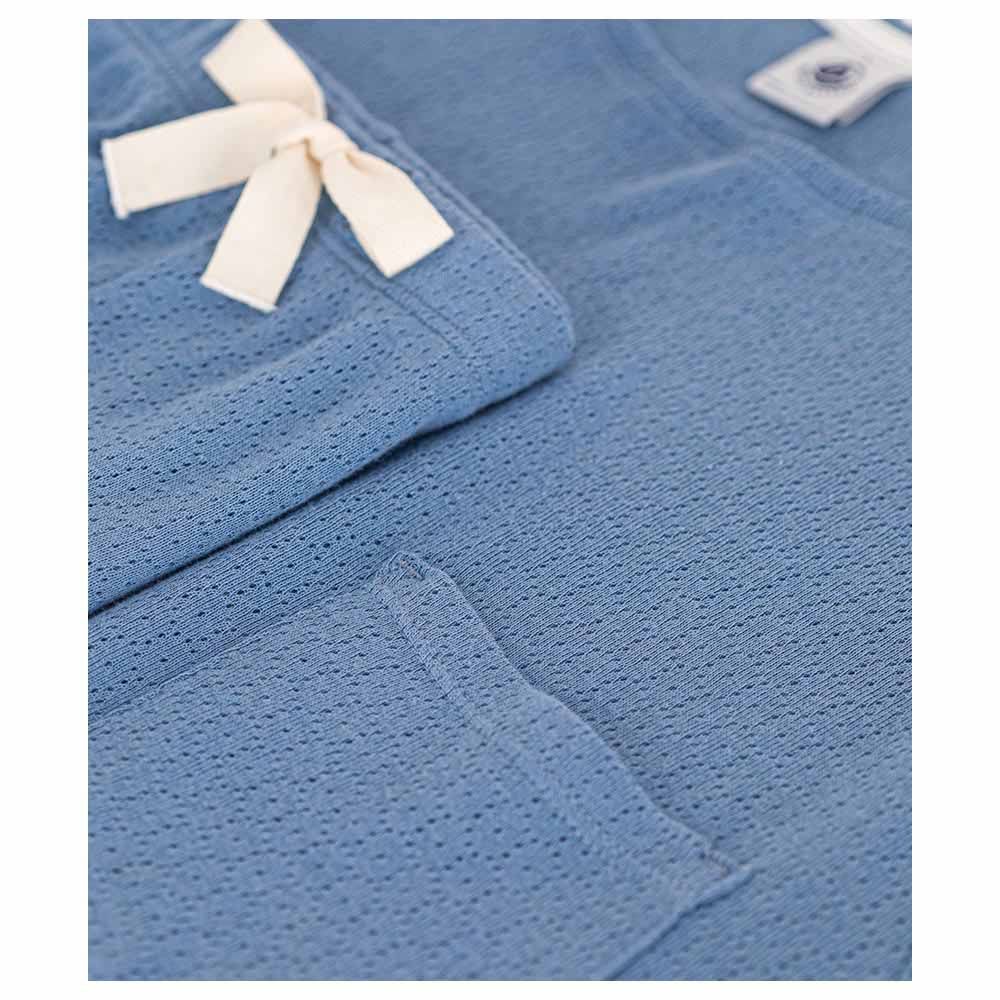 Petit Bateau - Women's Openwork Cotton Pyjama Shorts And Shirt Set - Blue