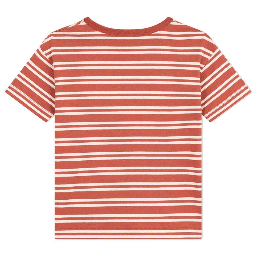 Petit Bateau - Boy's Stripy Jersey T-Shirt - Orange/White