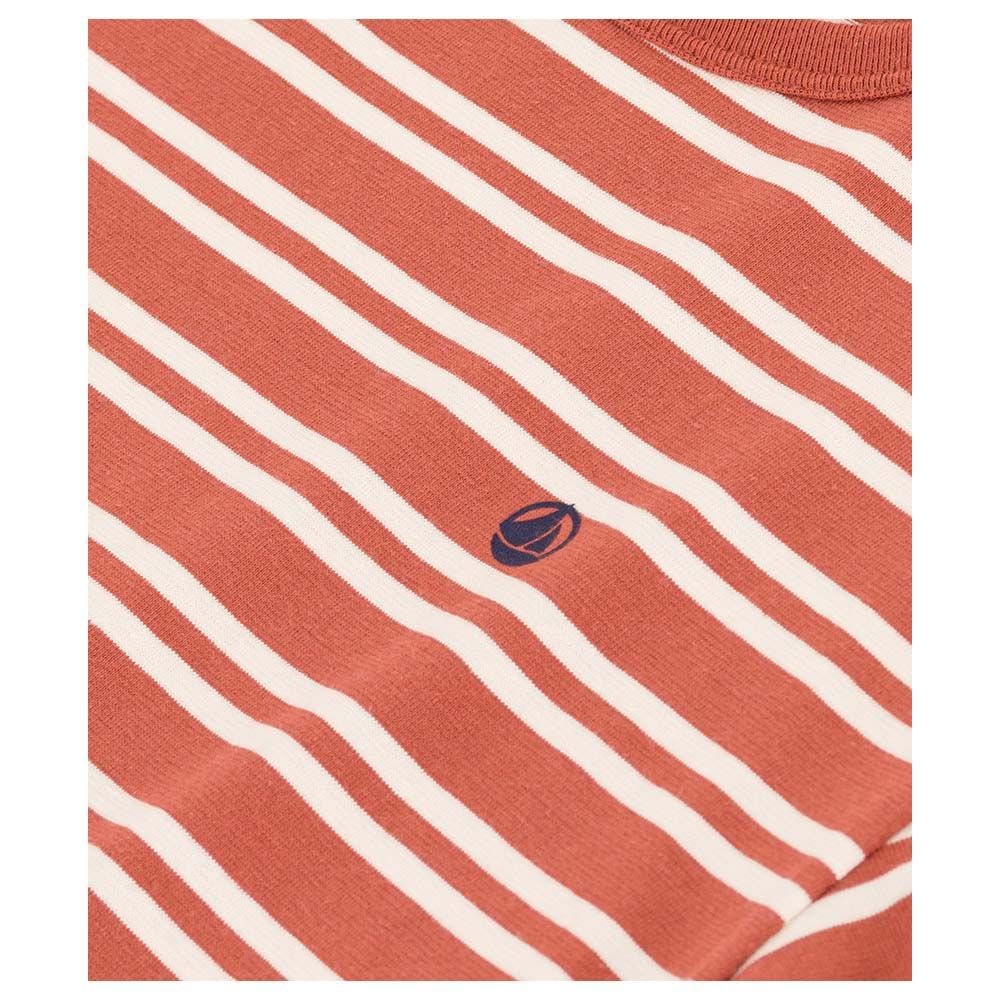 Petit Bateau - Boy's Stripy Jersey T-Shirt - Orange/White