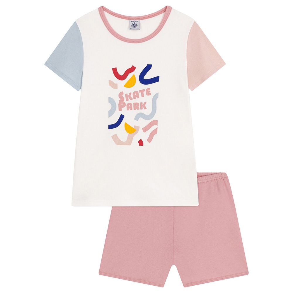 Petit Bateau - 2pc-Set - Girl's Plain Short Cotton Pyjama Set