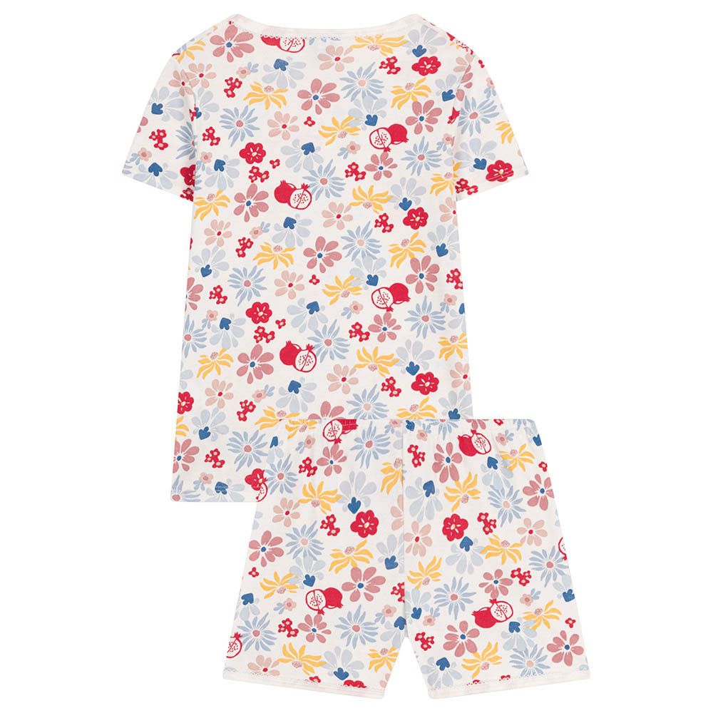 Petit Bateau - 2pc-Set - Short Floral Cotton Pyjama Set