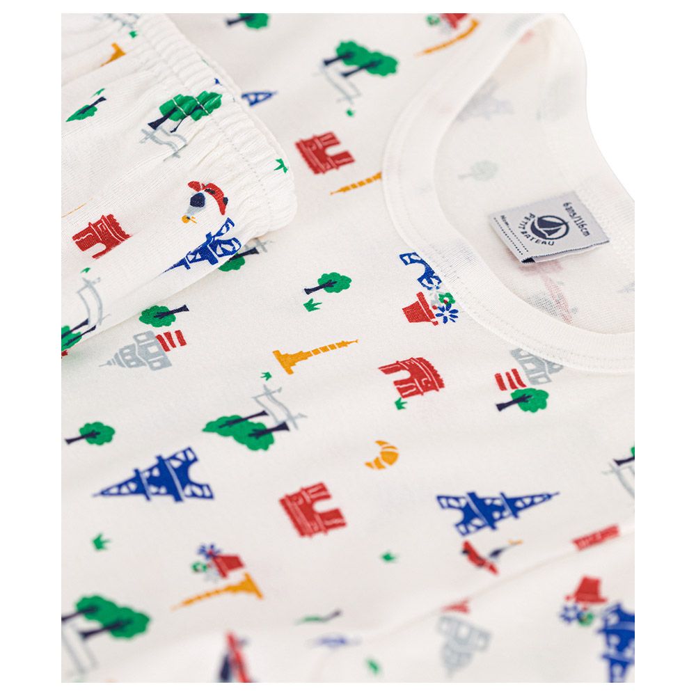 Petit Bateau - 2pc-Set - Boy's Short Cotton Paris Print Pyjama Set