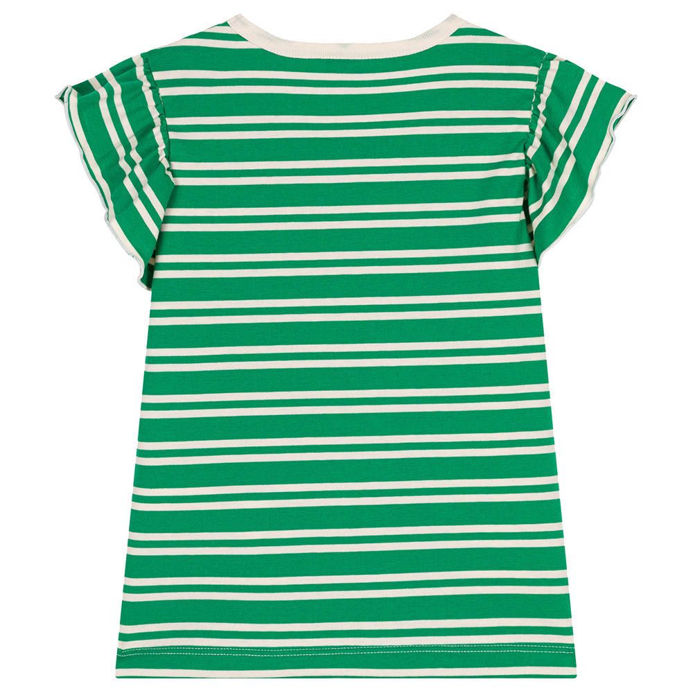 Petit Bateau - Girl's Lightweight Striped Jersey T-Shirt - Green