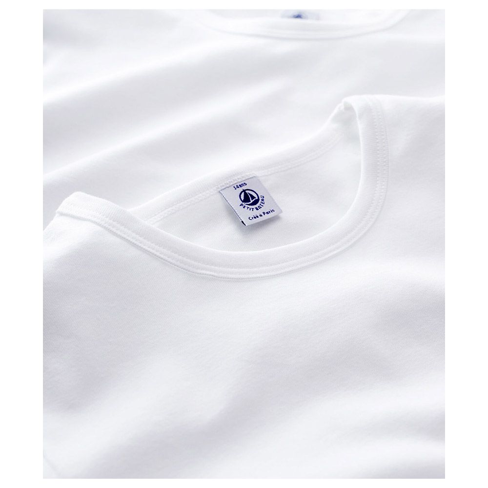 Petit Bateau - 2pc-Set - Boy's Short-Sleeves T-Shirt - White