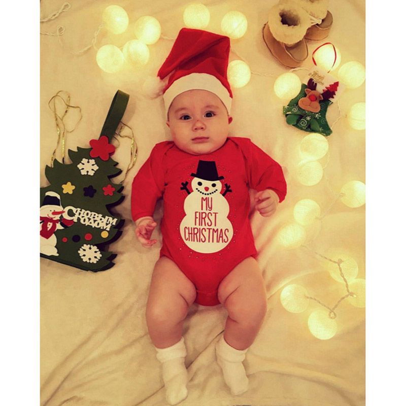 Sugar Rush - My First Christmas Romper With Hat - Red