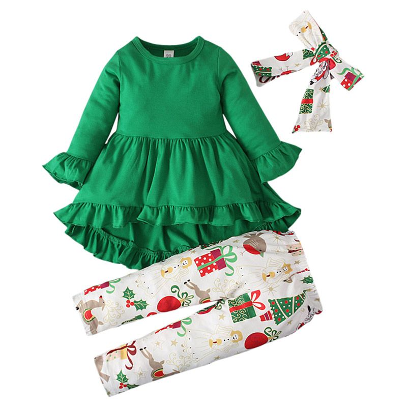 Sugar Rush - Christmas Printed Combo Set - Green