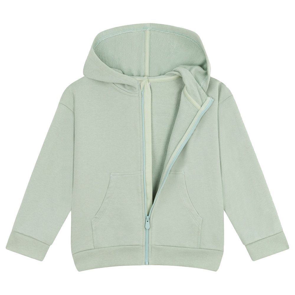 Petit Bateau - Boy's Fleece Zip-Up Hoodie - Green