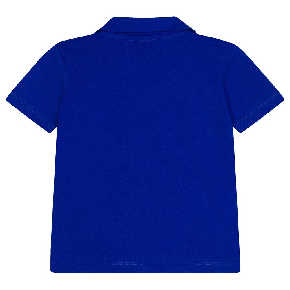 Petit Bateau - Boy's Short Sleeves Cotton Polo Shirt - Blue