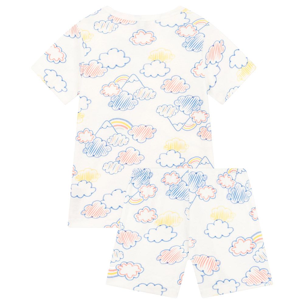 Petit Bateau - Children's Short Cotton Rainbow Print Pyjama Set