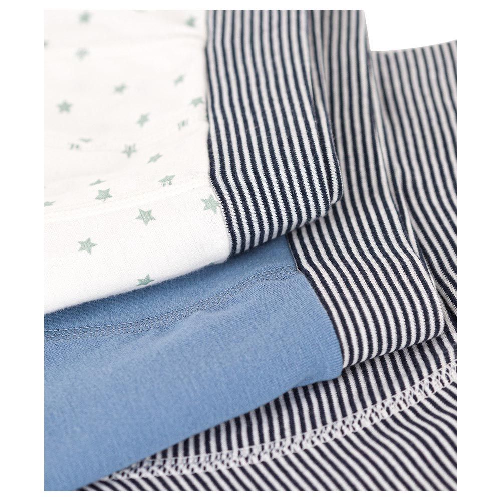 Petit Bateau - 3pc-Set - Boy's Cotton Boxers - Blue/White