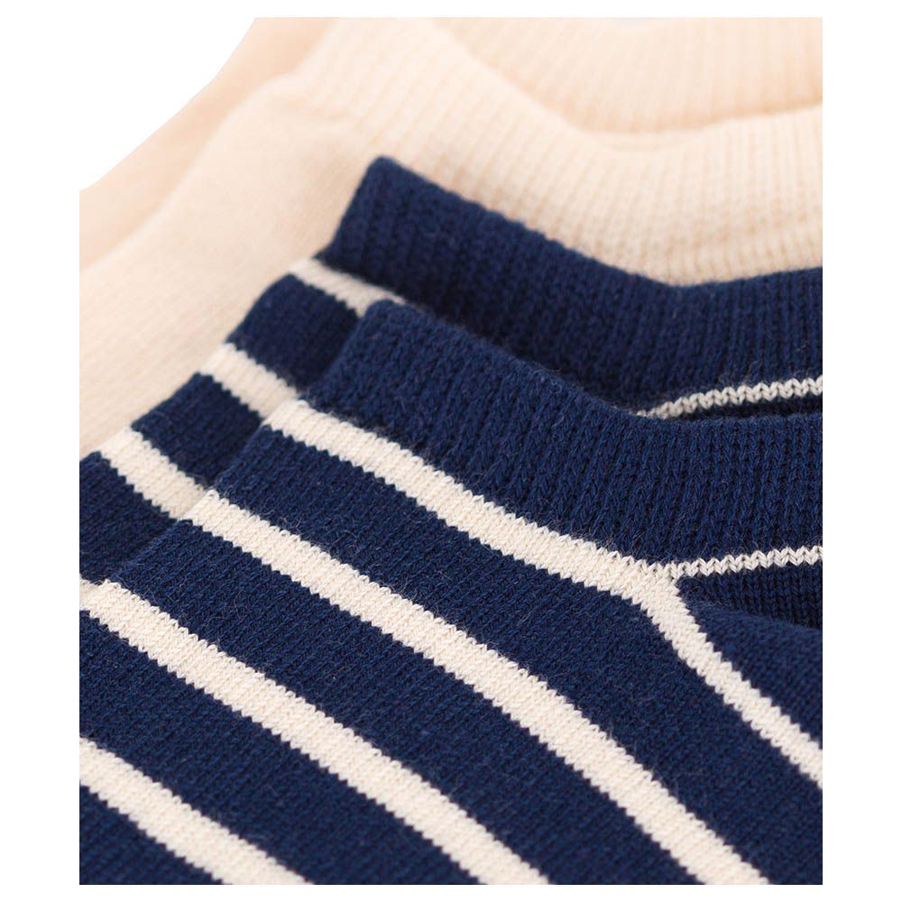 Petit Bateau - 2pc-Set - Boy's Stripy Cotton Socks - Blue/Beige