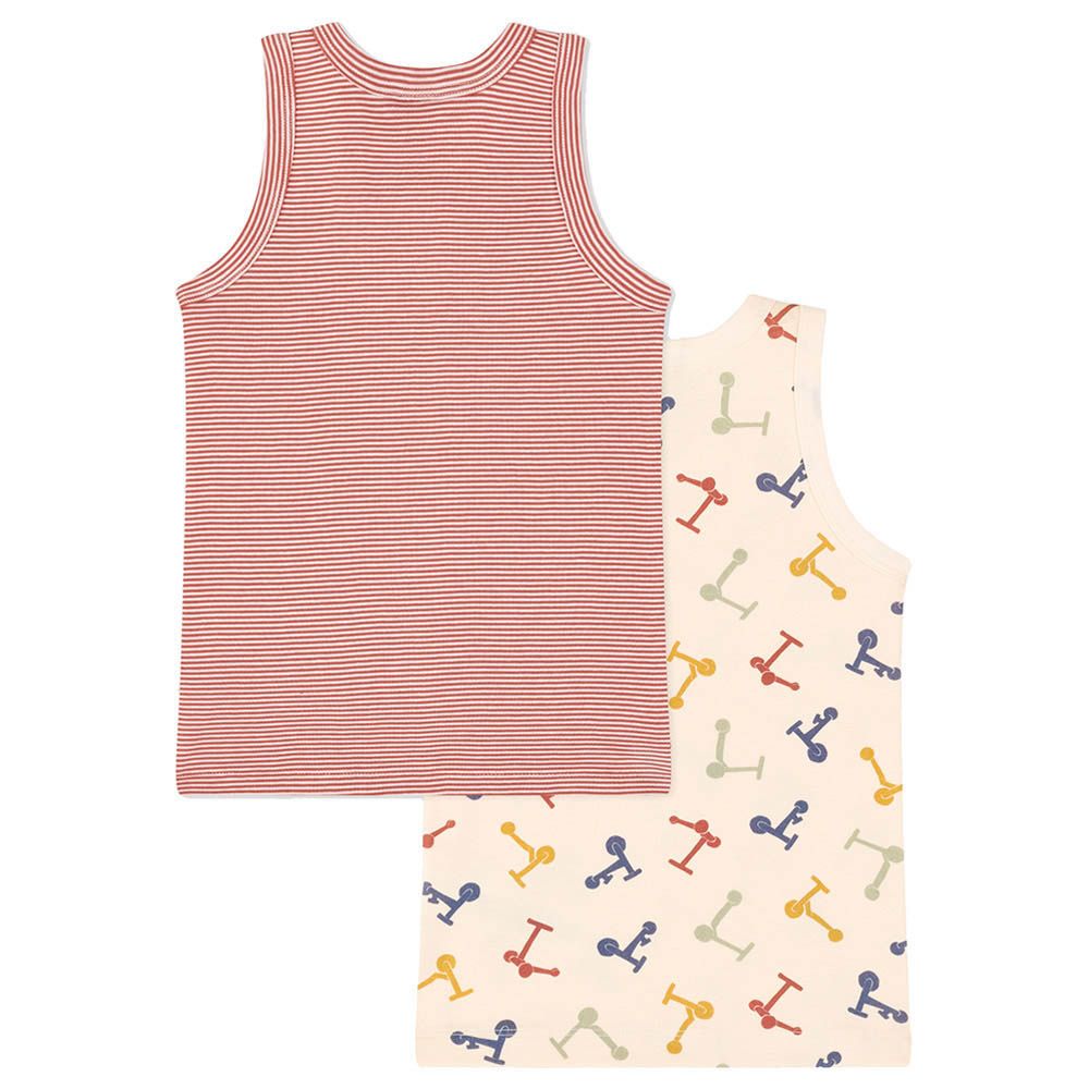 Petit Bateau - 2pc-Set - Boy's Scooter Print Cotton Vests