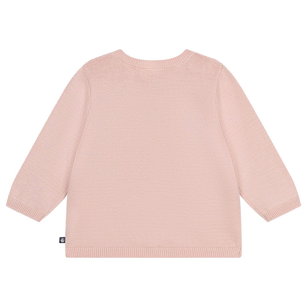 Petit Bateau - Baby's Openwork Knitted Cotton Cardigan - Pink