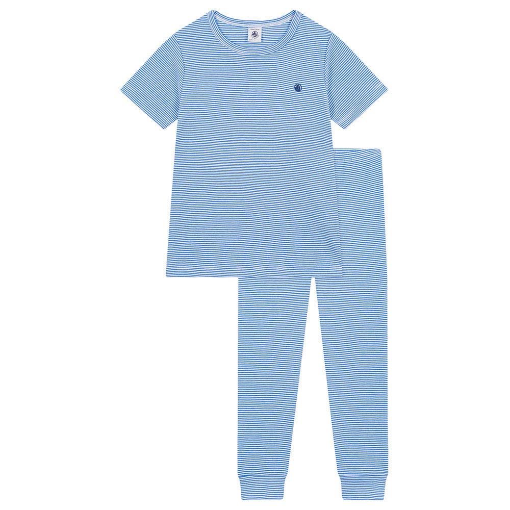 Petit Bateau - 2pc-Set - Boy's Stripy Cotton Pajama Set - Blue/White