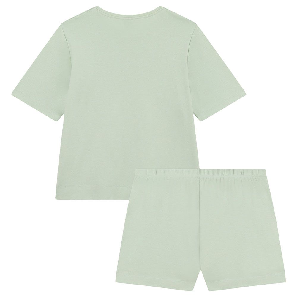 Petit Bateau - 2pc-Set - Girl's Plain Cotton Short Pajama Set - Green