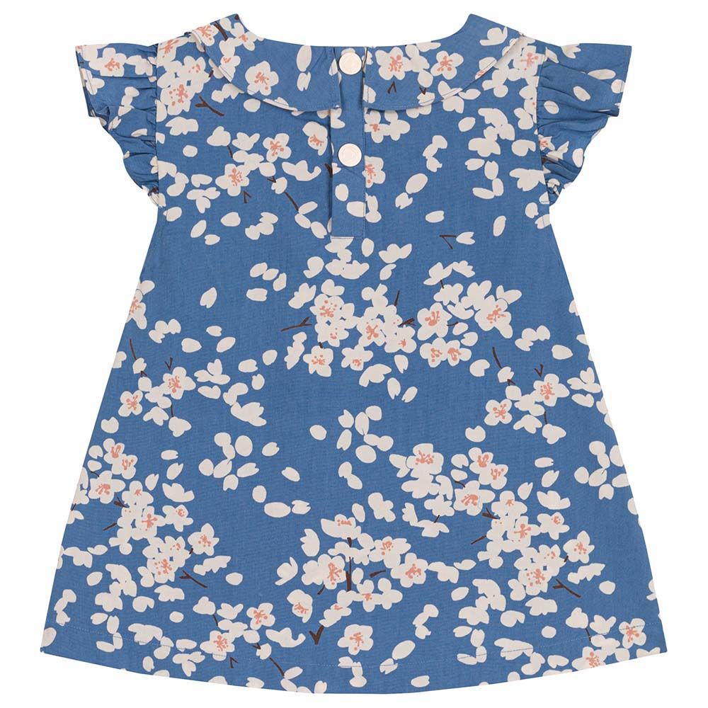 Petit Bateau - Girl's Floral Poplin Blouse - Blue