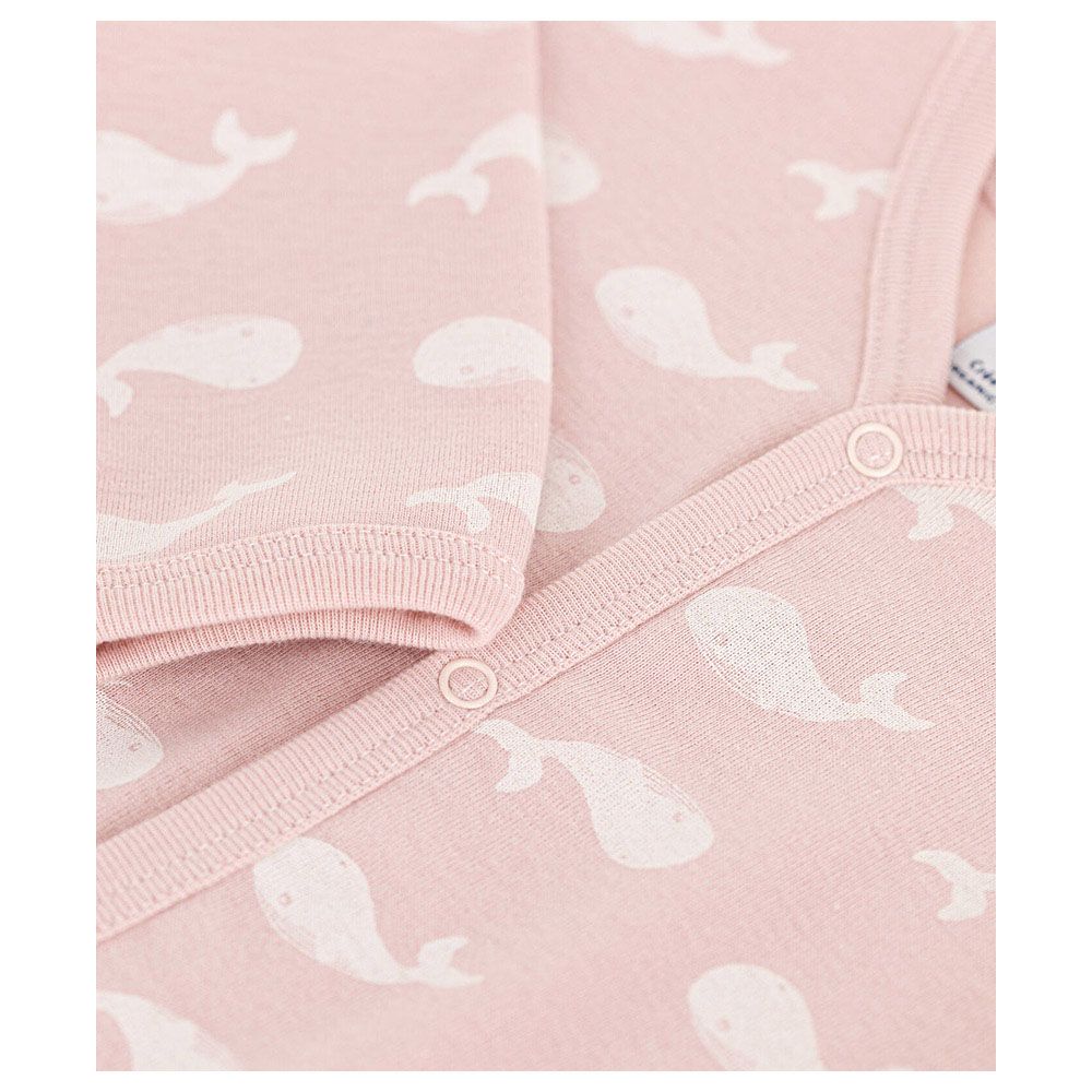 Petit Bateau - Baby's Printed Footless Cotton Sleepsuit - Pink