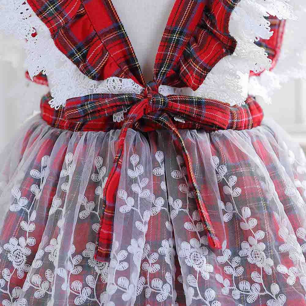 Sugar Rush - Christmas Appliqued Regular Fashion Dress - Red