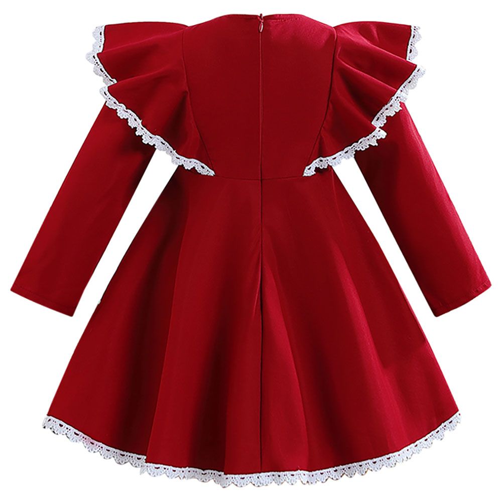 Sugar Rush - Christmas Appliqued Fashion Dress - Red