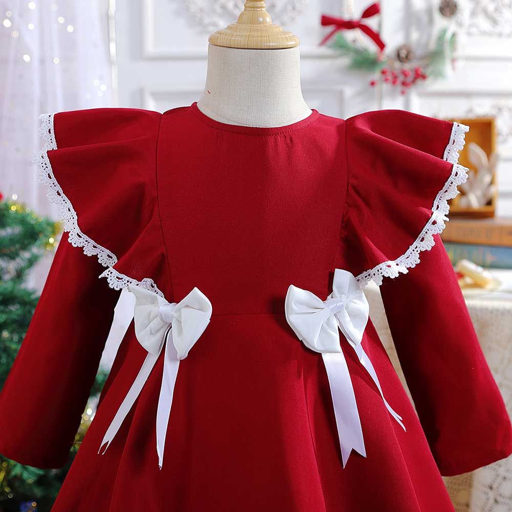 Sugar Rush - Christmas Appliqued Fashion Dress - Red