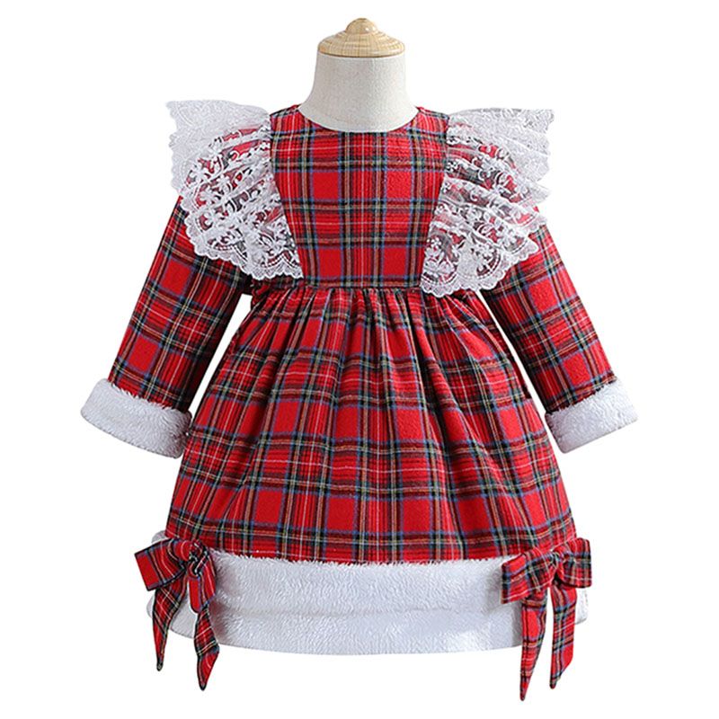 Sugar Rush - Christmas Checked Fashion Dress - Red