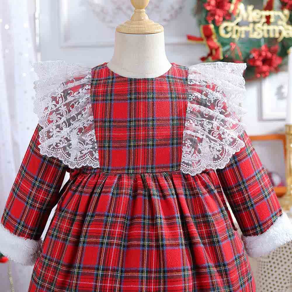 Sugar Rush - Christmas Checked Fashion Dress - Red