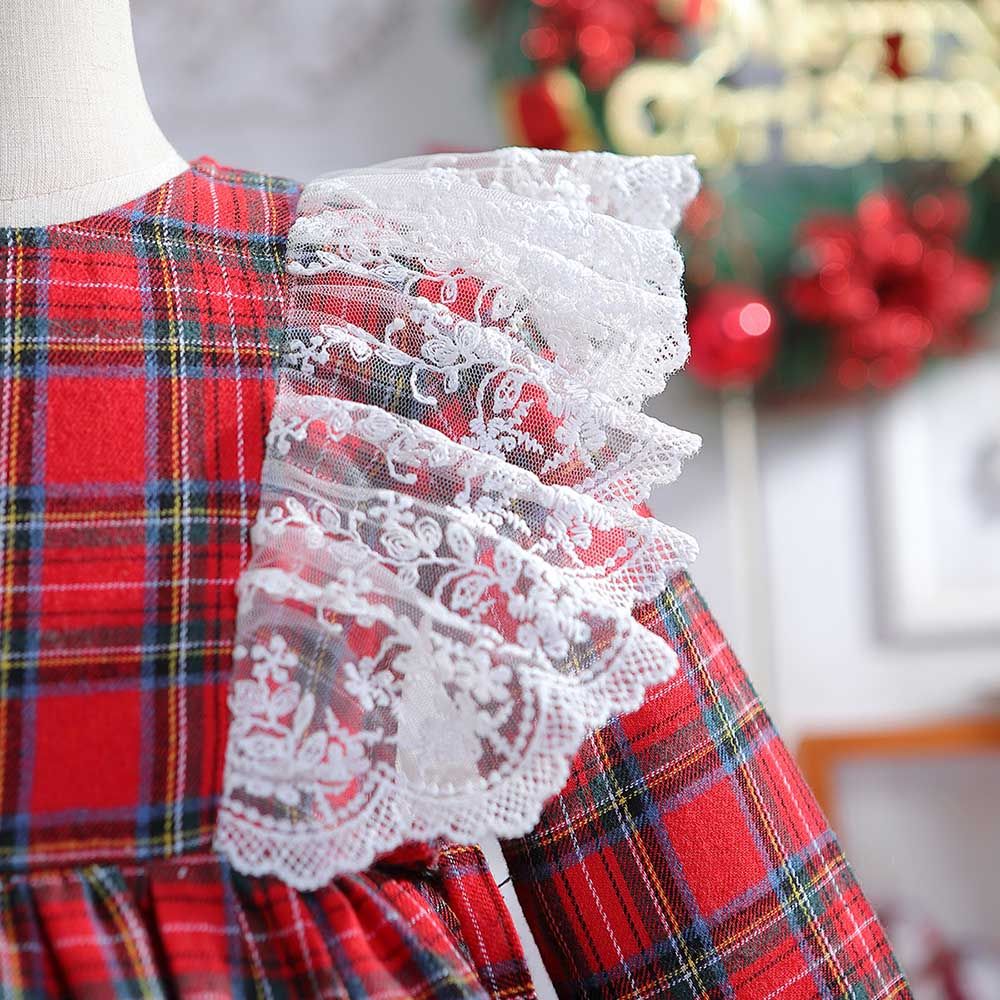 Sugar Rush - Christmas Checked Fashion Dress - Red