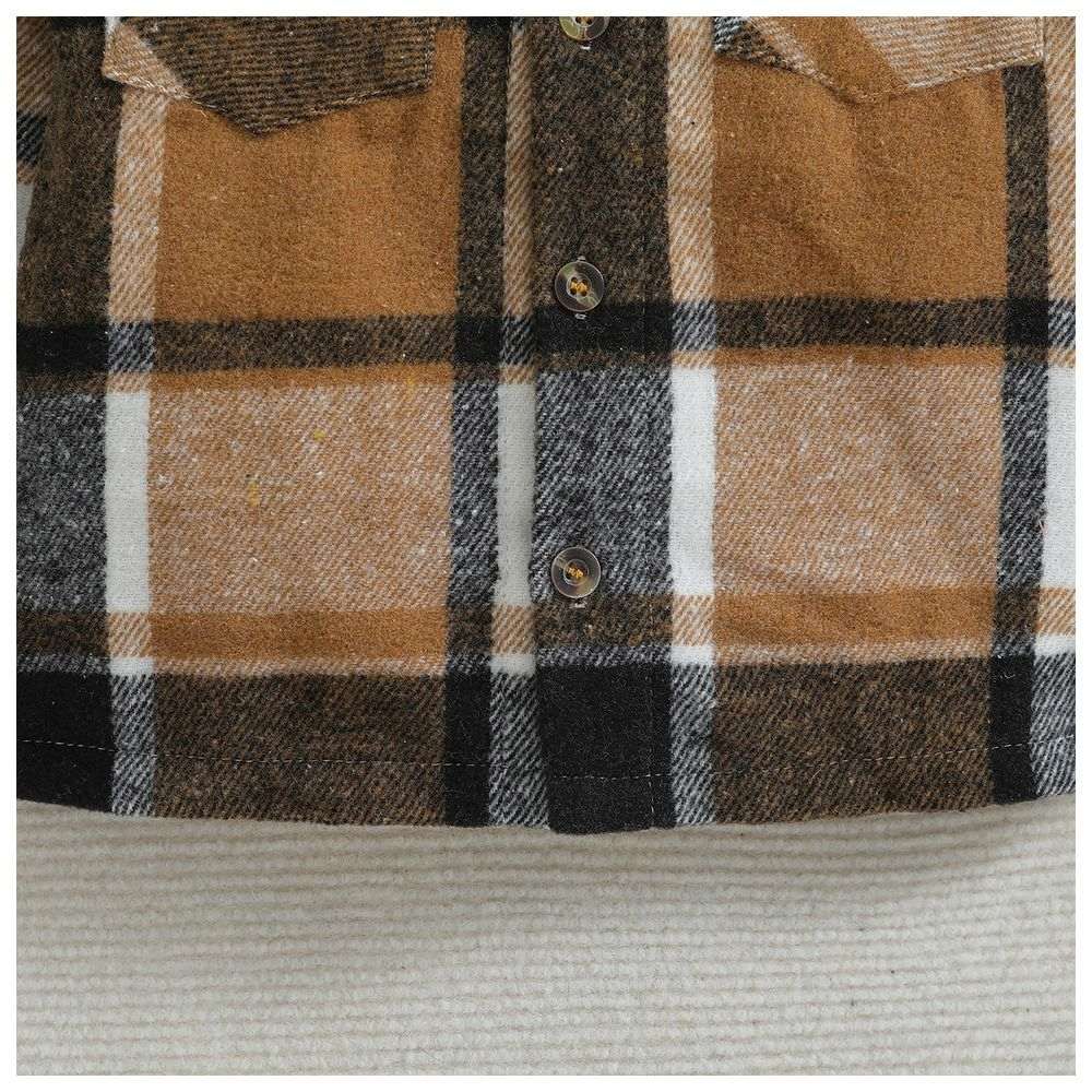 Sugar Rush - Checked Regular Hoodie Full Sleeves Jacket - Brown