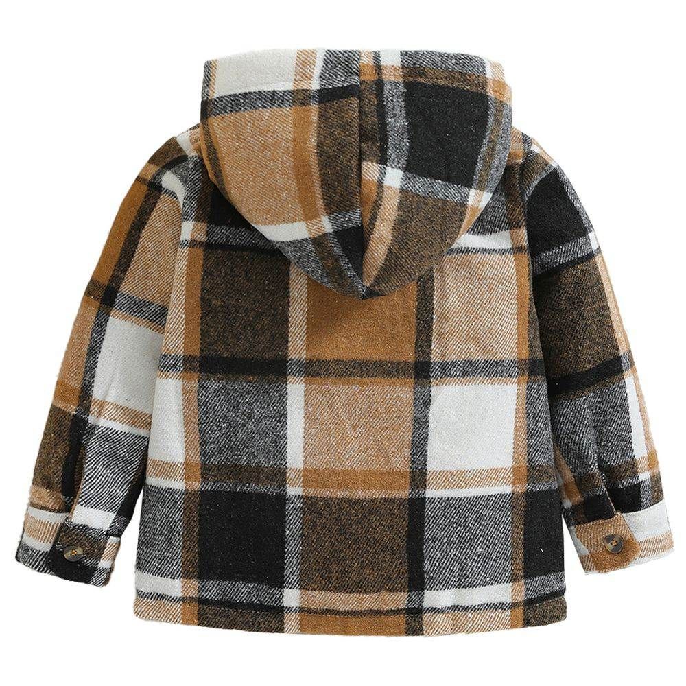 Sugar Rush - Checked Regular Hoodie Full Sleeves Jacket - Brown